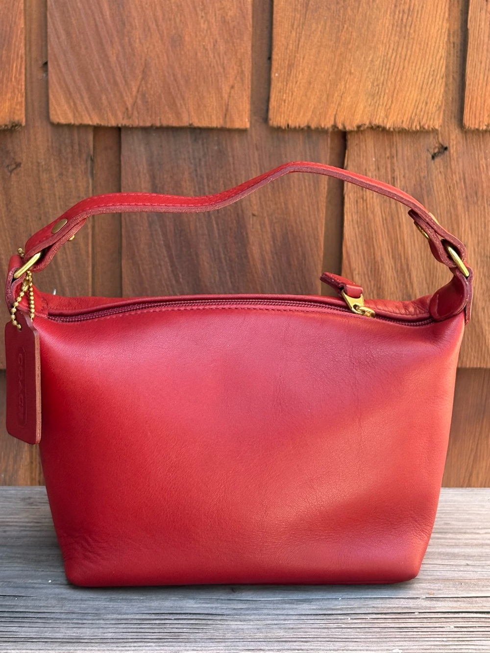 New Vintage Coach Classic Pouch Mini Red